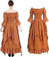 Vista 60 de NSPSTT Vestido victoriano, disfraz renacentista para mujer, vestido de bruja gótico, vestido de boda medieval