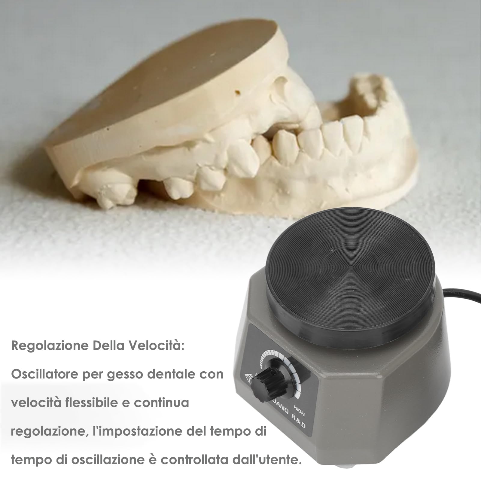220V 100W Agitatore per oscillatore dentale vibratore da laboratorio modello vibrante oscillatore elettrico oscillatore per gesso dentale ben miscelato per dentisti(Spina europea)