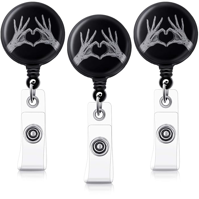 Buy 3 Pieces XRay Badge Reel Retractable XRay Hands Heart Nursing