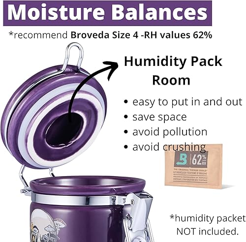 Miniatura 5 de Tarro hermético de calavera de hongos, media onza (8.5 fl oz), recipiente hermético a prueba de olores, mantiene las hierbas frescas, soporte para