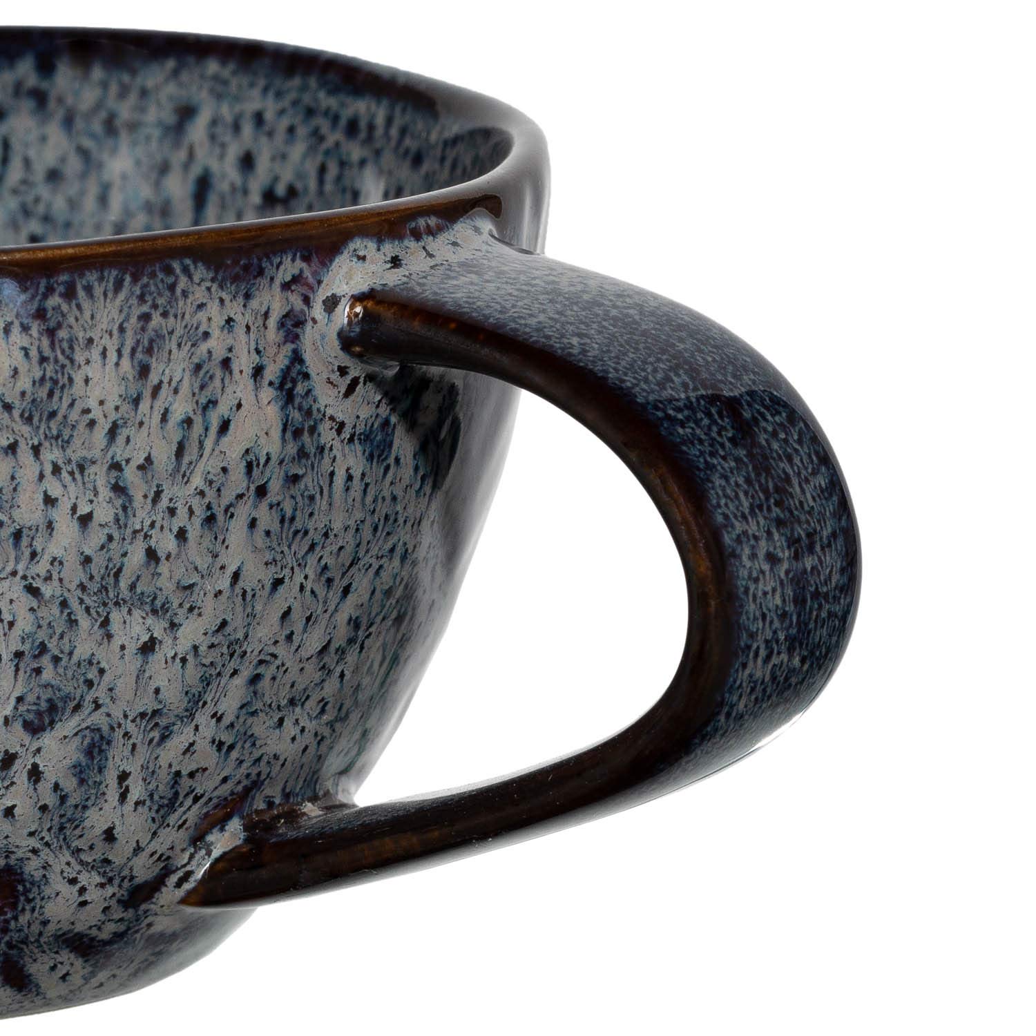 LEONARDO HOME 018586 MATERA Lot de 4 tasses en céramique, anthracite, 290 ml
