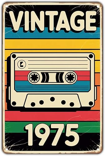 Cartel de metal retro de 1975 para jardín, patio, bar, porche, garaje, hogar, dormitorio, cocina, decoración de 8 x 12 pulgadas, fácil de colgar