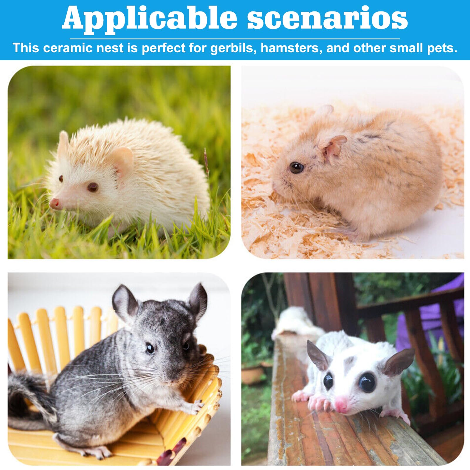 Maison en céramique pour hamster : cachette durable pour hamster, hamster et tunnel pour jouets dentaires en forme de champignon, grandes entrées pour gerbilles, souris, chinchillas (rouge)