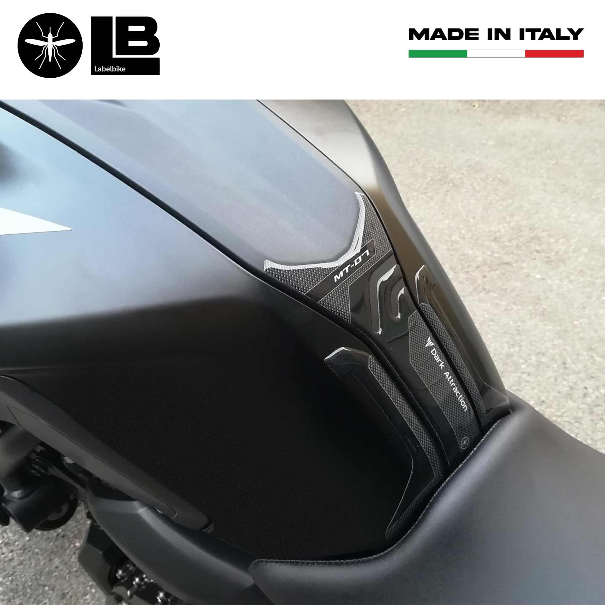 labelbike - Autocollant 3D Moto Réservoir Protection et Décoration en Résine compatible avec YAMAHA MT-07 2018-2020