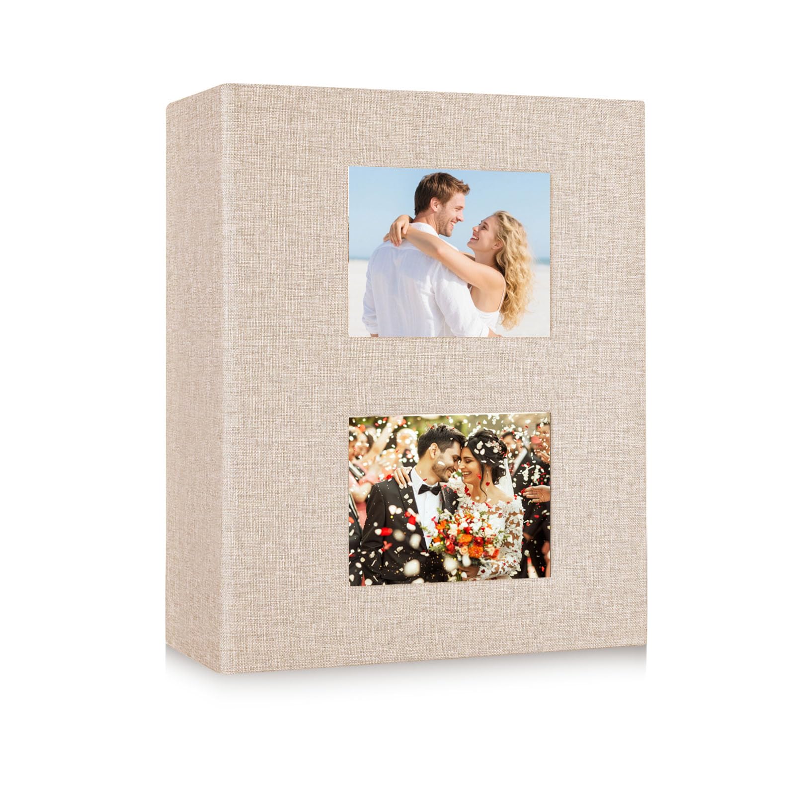 Photo Albums, 6x4 50 Pages 200 Photos Linen Photo Album, Large Capacity Pictures BookSlip In Photo Album Perfect Gifts for Family Anniversary Wedding Memo Slot Children Holiday Album — image 1