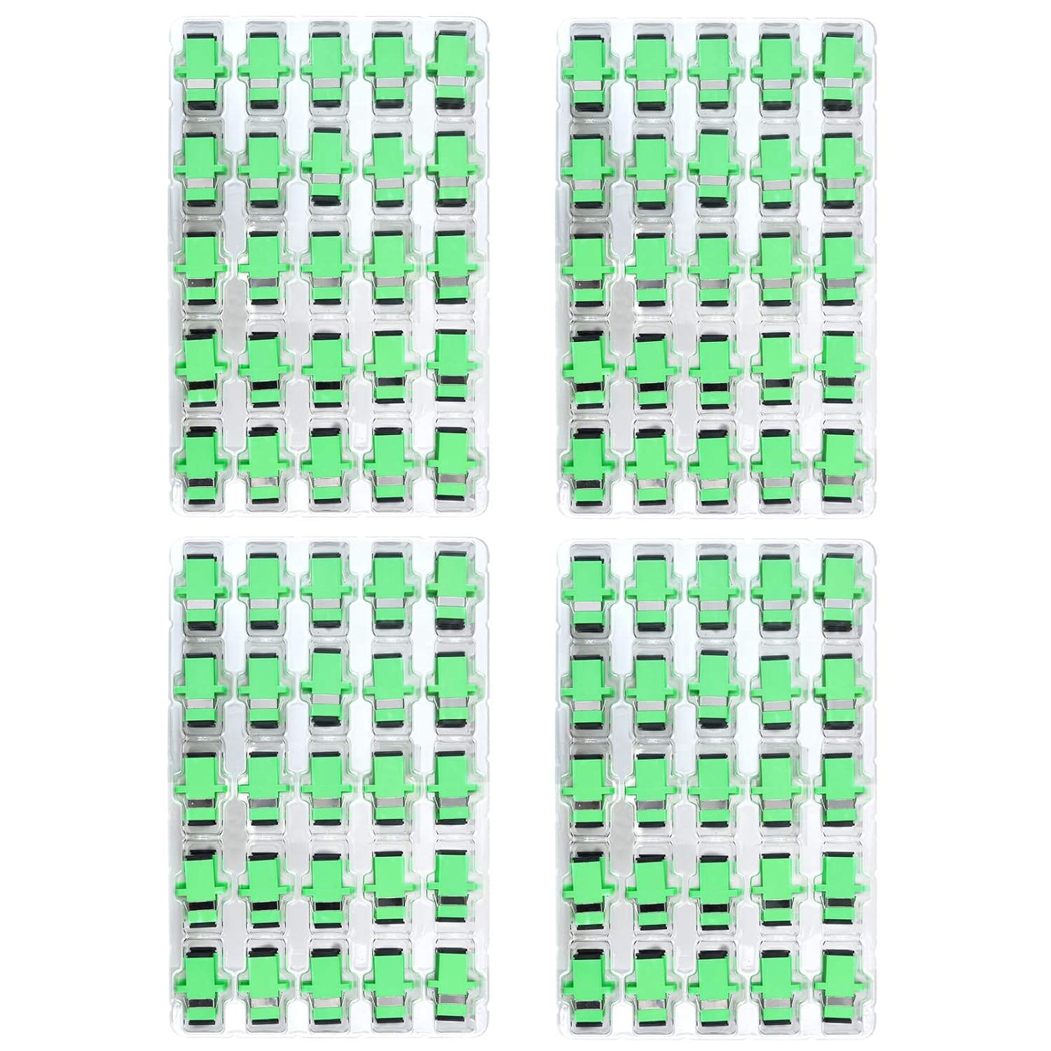100 pcs SC Fiber Optical Coupler SC Singlemode (SM) Simplex Fiber Optic Adapter SC Female to SC Female APC Simplex Single Mode Network Internet Connector Adapter