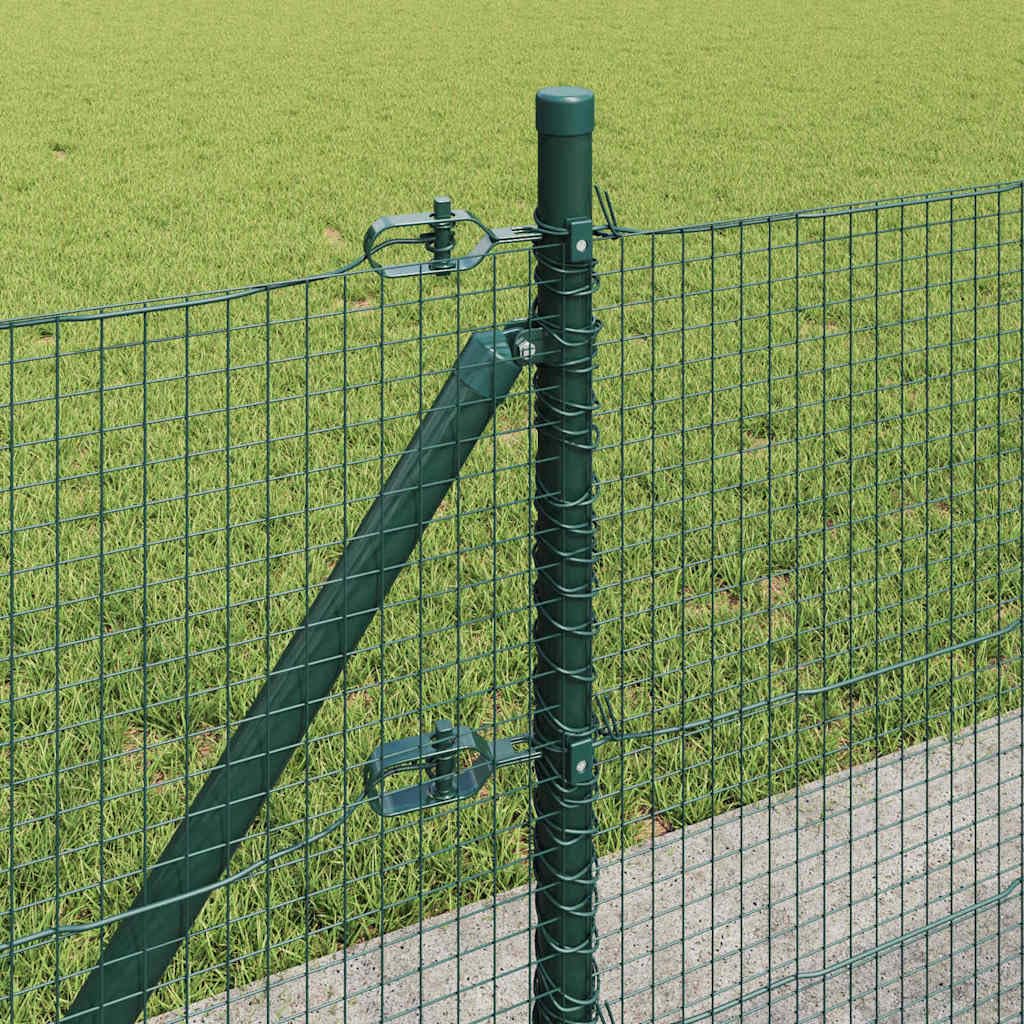 Pali per recinzione, verde, 10000 x 50 cm, in acciaio, set da giardino, design moderno, robusto e durevole, per giardino, terrazza, balcone, esterno