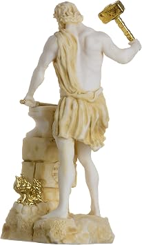 BEAUTIFUL GREEK STATUES Hephaestus God of fire, Metalworking and The Art of Sculpture Gold Tone 6.69