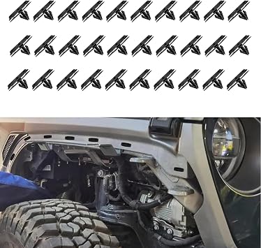 HAOBO 30PCS Fender Flare & Rocker Moulding Clip, Fender Clips Automotive, Bumper Retainer Clips Replaces OEM #68039280-AA, Rocker Panel Clips Compatible with Jeep Wrangler JK Ram 4500 Ram 5500