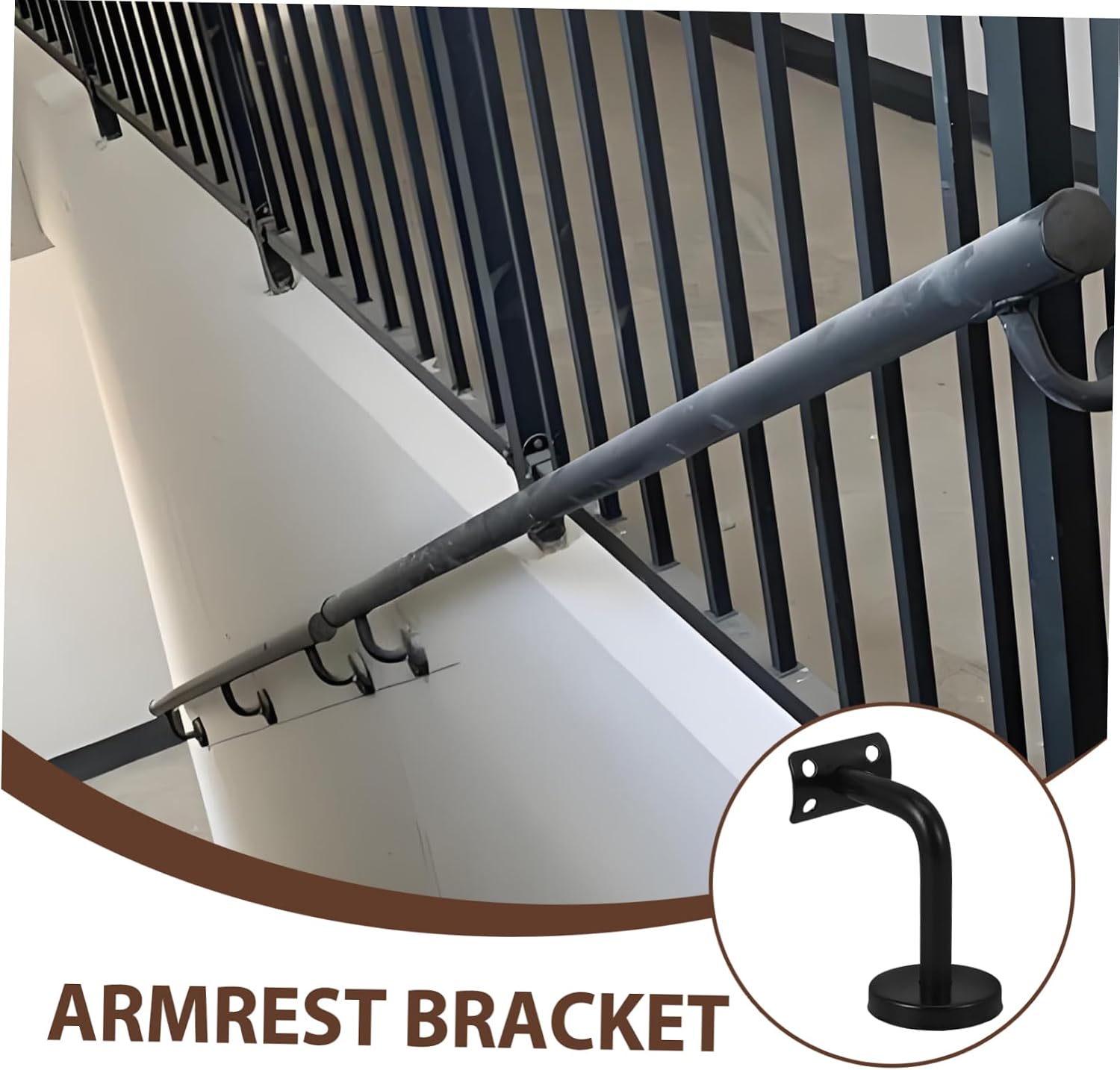 Stair Railings Bracket Stainless Steel Handrail Brackets Solid Construction for Indoor Outdoor Stairs
