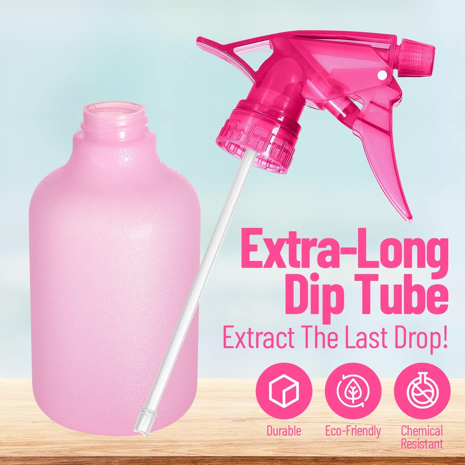 Botellas de color para chorros en 3 modos ajustables, 12 onzas, recargables, para soluciones de limpieza, jardinería, aseo y peluquería (3)
