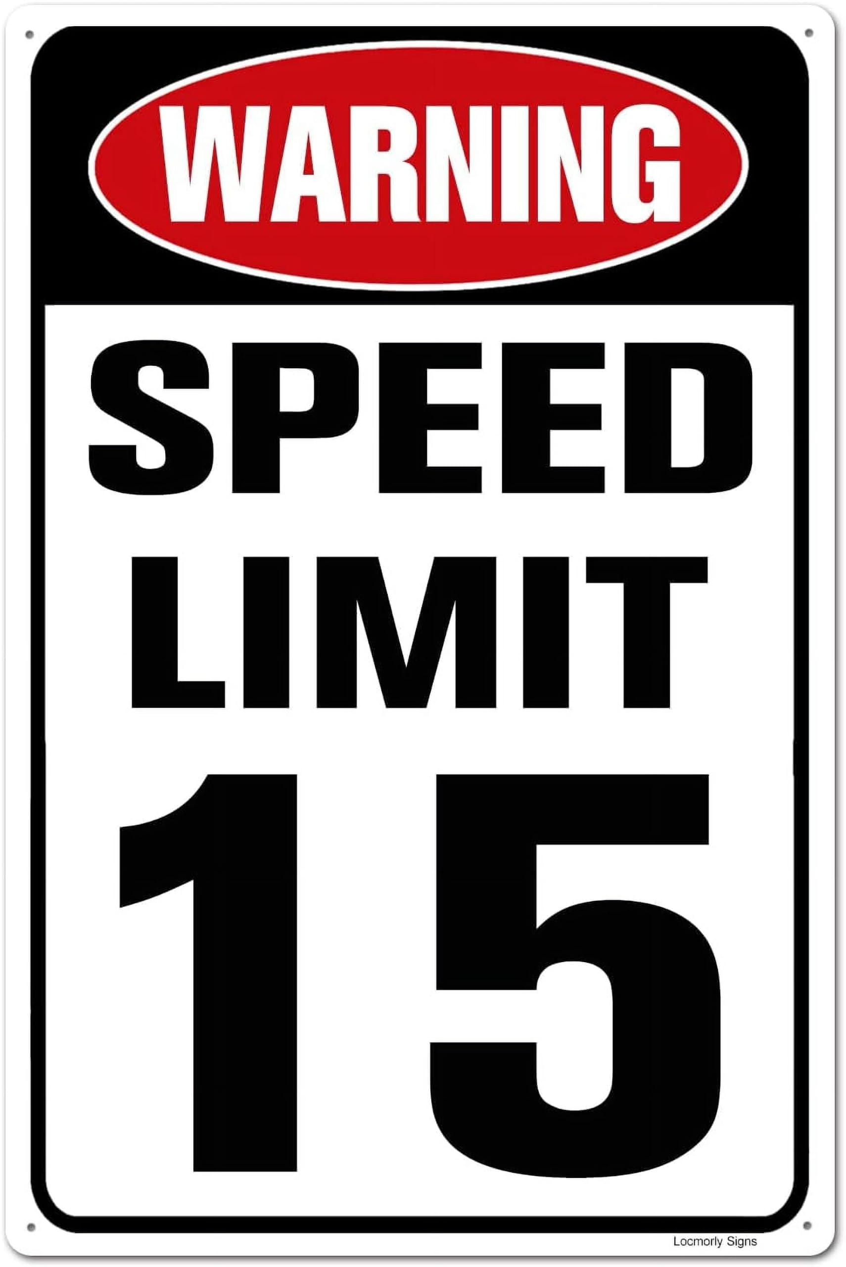 (2-Pack) Warning Metal Tin Sign, 8x12 Inch, Speed Limit 15 Sign, Fade Resistant
