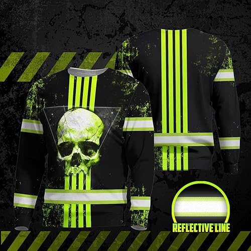 Miniatura 3 de HiVis Custom Camiseta de alta visibilidad con bandera de EE. UU., con nombre personalizado, ropa de trabajo de seguridad reflectante, caminantes