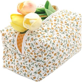 Bolsa de cosméticos acolchada con estampado f...