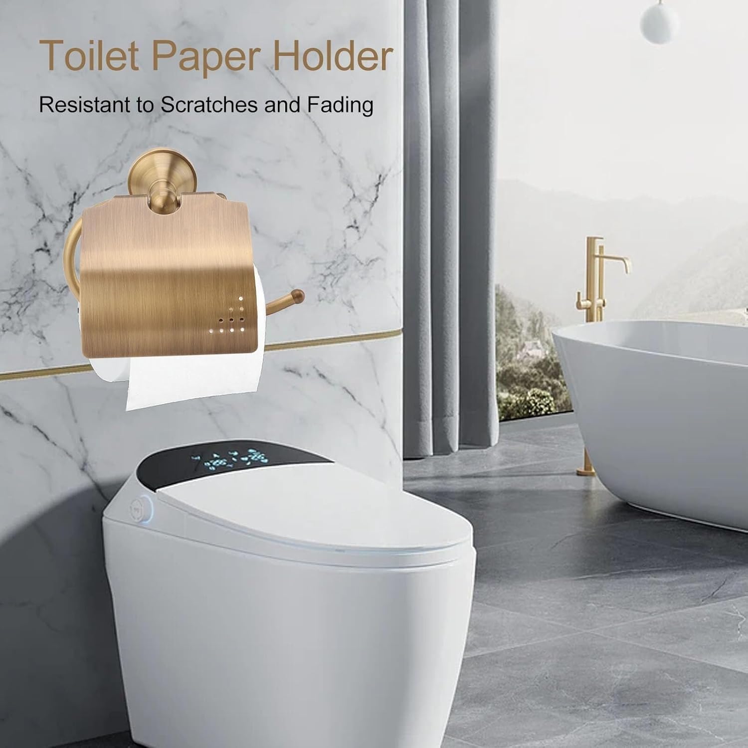 Brushed Gold Toilet Paper Holder Wall Mount - Essential Bathroom & RV Accessory