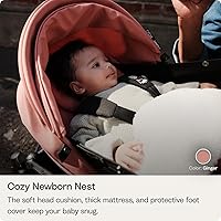 Vista 8 de Stokke YOYO 0+ Paquete para recién nacido, Air France Blue, incluye colchón, toldo extensible y arnés de cinco puntos, requiere marco YOYO3