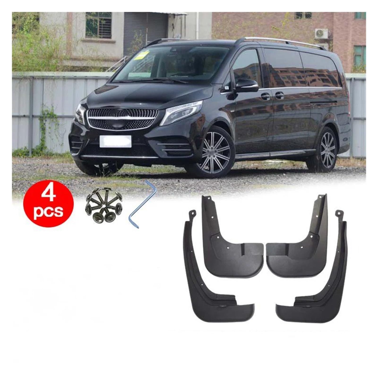 Schmutzfänger für Mercedes-Benz V-Klasse W447 AMG mit Seitenschwellern