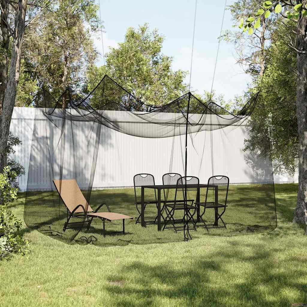 Zanzariera da Esterno Rete Poliestere Nero x X X Pieghevole con Cerniera Passanti per Campeggio Tenda Amaca Terrazza Balcone
