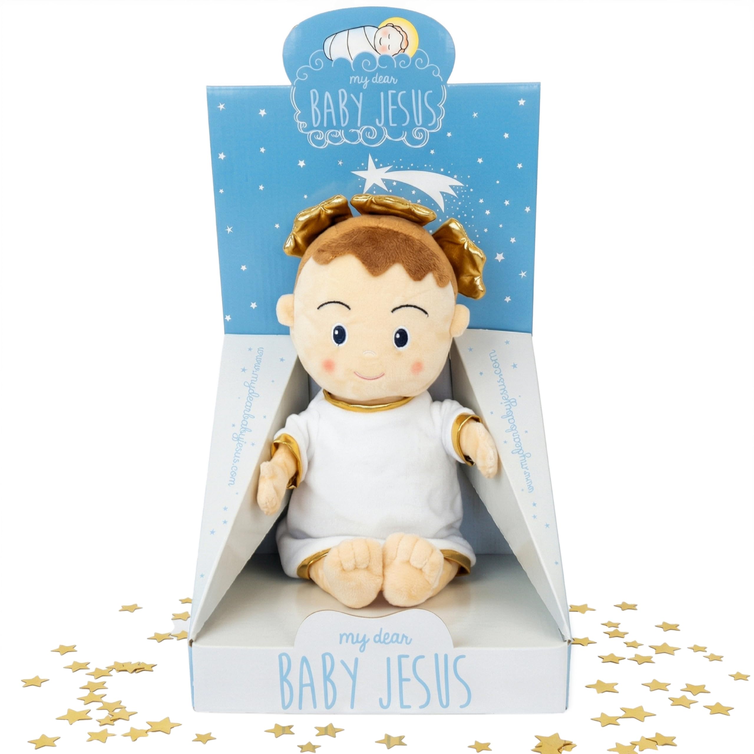 Peluche Niño Jesús 40 cm para Bebé y Niños, Suave y Achuchable para Dormir Rezar y Jugar, Regalo Original Bautizo Nacimiento Navidad, Hipoalergénico Fabricado en España