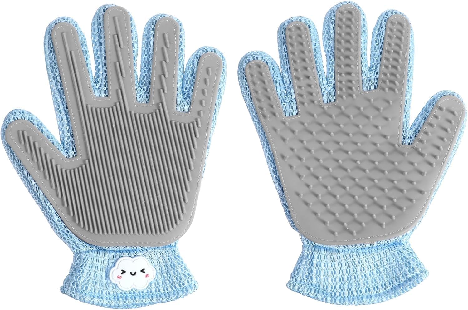Natunofu Pet Hair Remover Glove for Dogs & Cats - 2-in-1 Deshedding Massage Tool with Soft Silicone Spikes, Reduces Shedding 90%