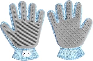 Natunofu Pet Hair Remover Glove for Dogs & Cats - 2-in-1 Deshedding Massage Tool with Soft Silicone Spikes, Reduces Shedding 90%