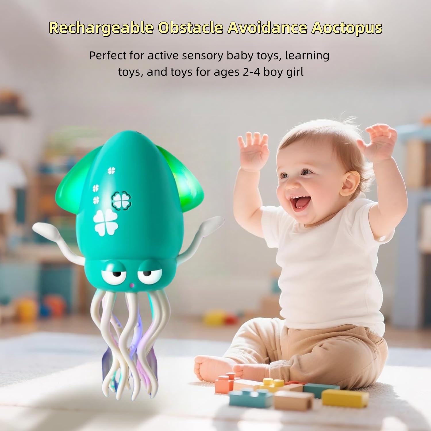 Dancing Octopus Toys, Auto-Dance Octopus Toy with LED Music - Image 2