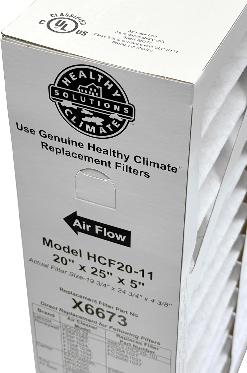 Lennox Healthy Climate X6673-20" x 25" x 5" Healthy Climate HCF20-11 Air Filter, MERV 11 Filter Bundle with Same Day Supply Filter Change Reminder Magnet (2-Pack)