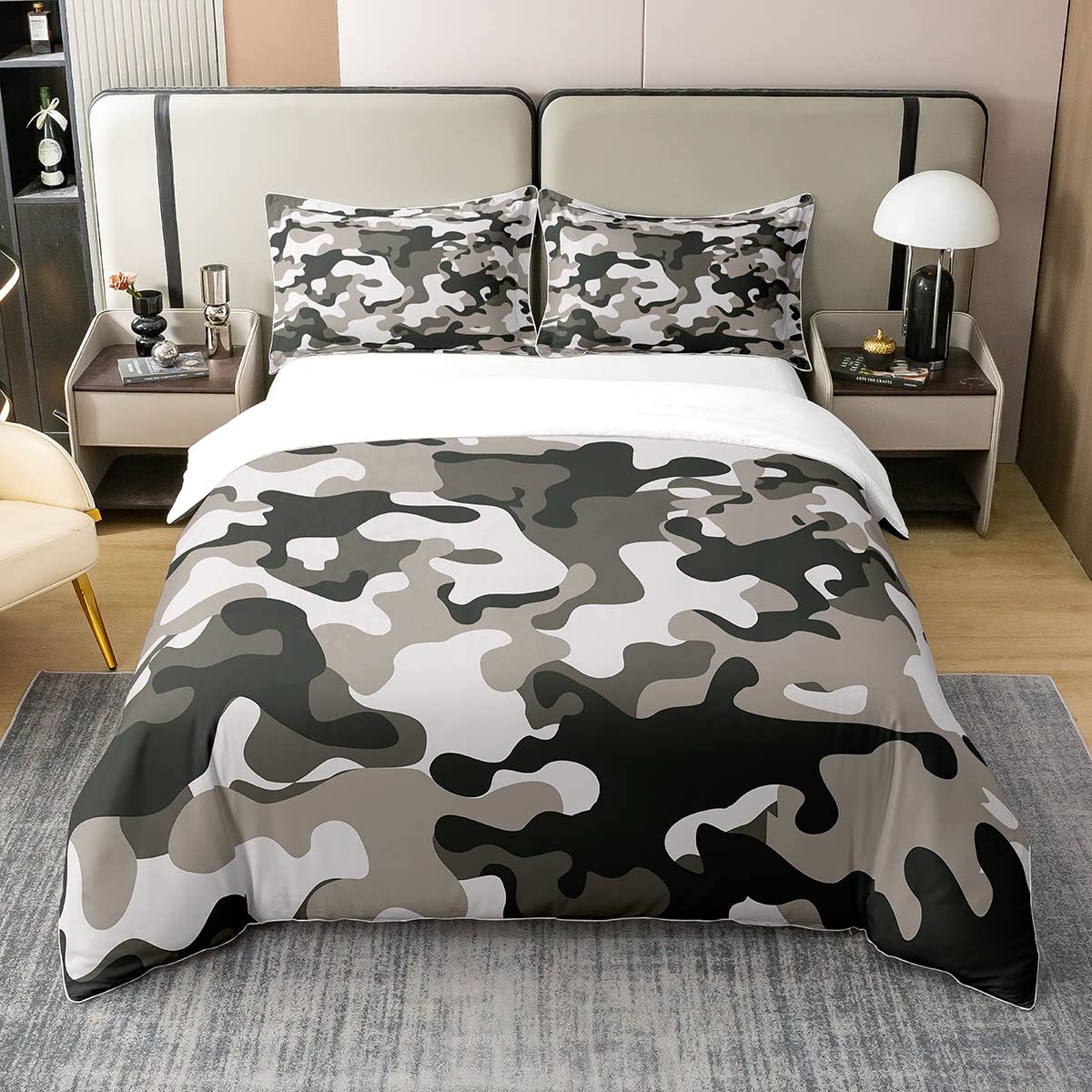 Housse de couette 200x200 camouflée idée cadeau idéale pour lit garçon et ado