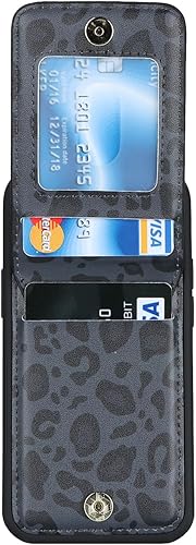 Miniatura 2 de Funda para iPhone 13 mini con tarjetero para mujer, para iPhone 13 mini, funda para teléfono con tarjeta de crédito con anillo, cremallera y