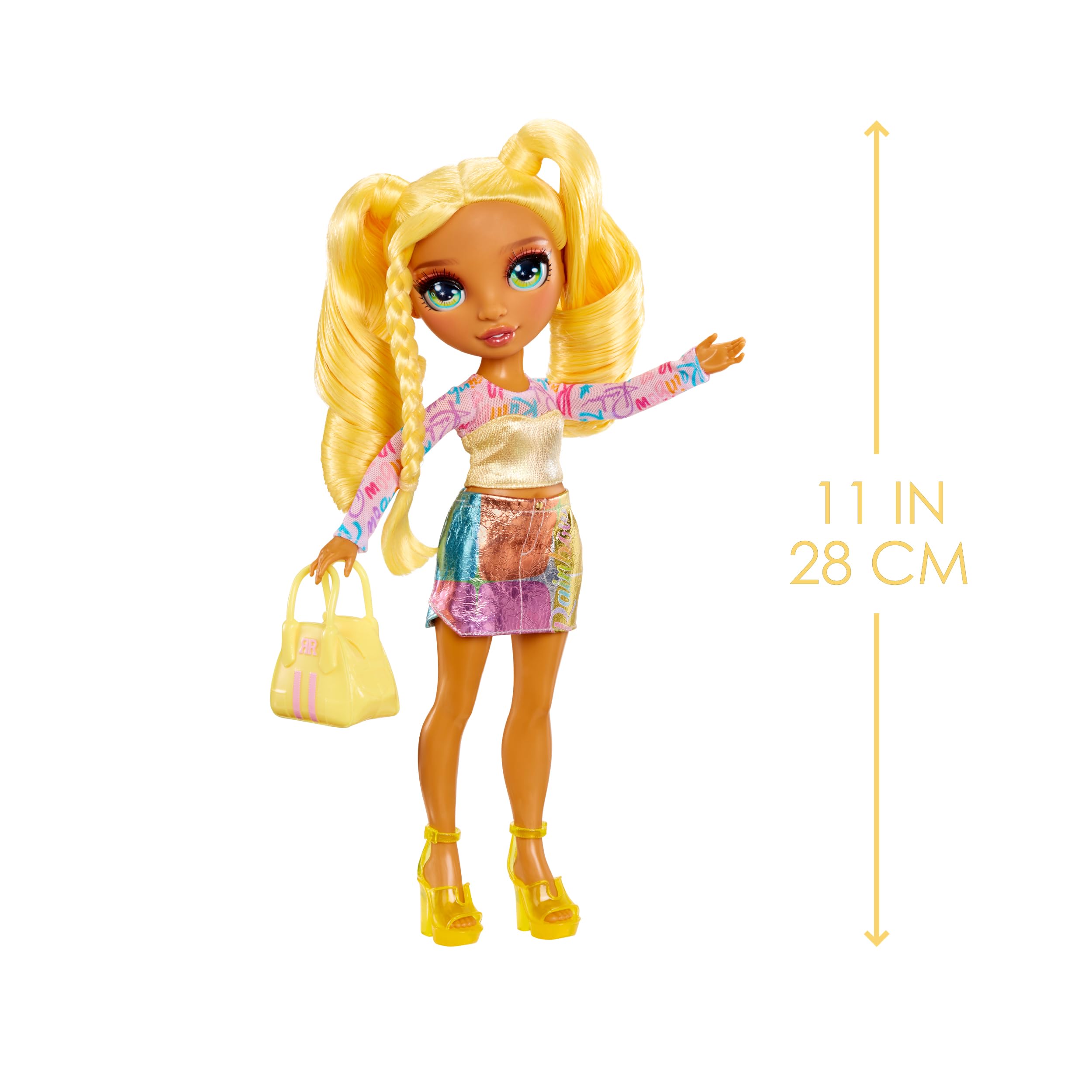 Rainbow High My Fashion Style Doll, Sunny, 28cm Yellow Fashion Doll with Statement Outfit and Stylish Handbag, Play, Posable - Image 3