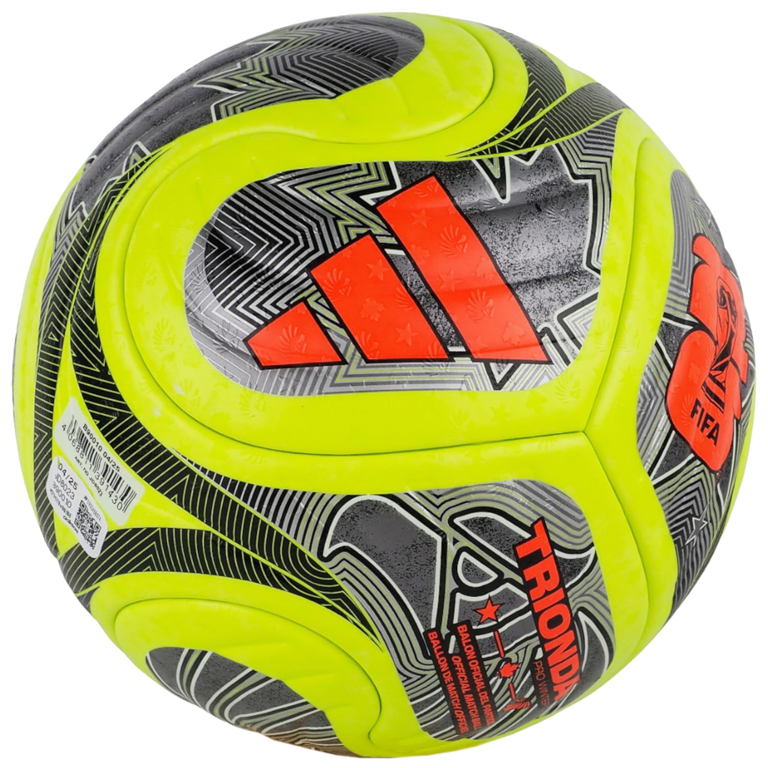 adidas FIFA World Cup 26 Trionda FIFA Quality Pro Winter Ball JD8023 - Balón de fútbol Unisex, Color Amarillo, Talla 5