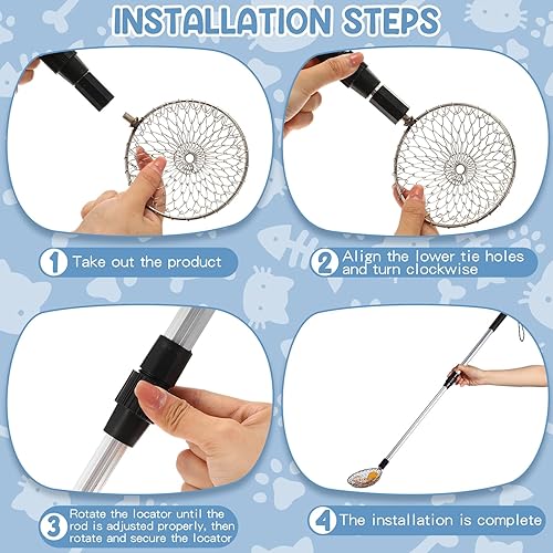 Miniatura 7 de Jinei 3 piezas de tamiz de arena de playa de 4.3 pulgadas ajustable de diente de tiburón herramienta de tamiz de concha de playa pala de arena para