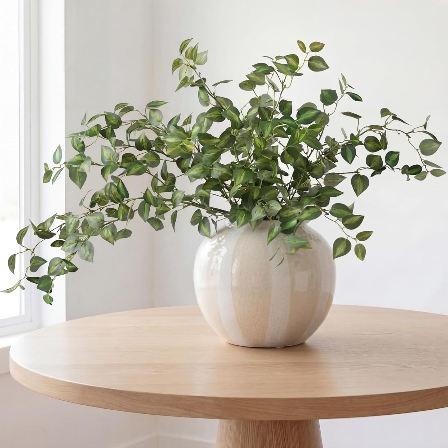 Giegxin 6 Pcs 31.5 Inch Artificial Eucalyptus Greenery Stems Faux Leaves Branches Fake Plants Spray for Wedding Centerpieces Vase Filler Home Kitchen Farmhouse Spring Decor Office Party Decoration