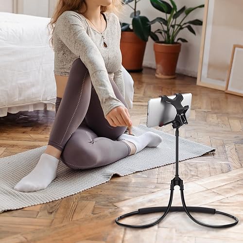 Miniatura 9 de LIFKOME Soporte para teléfono celular para cuello, soporte de teléfono manos libres, soporte flexible en forma de U, soporte de teléfono para