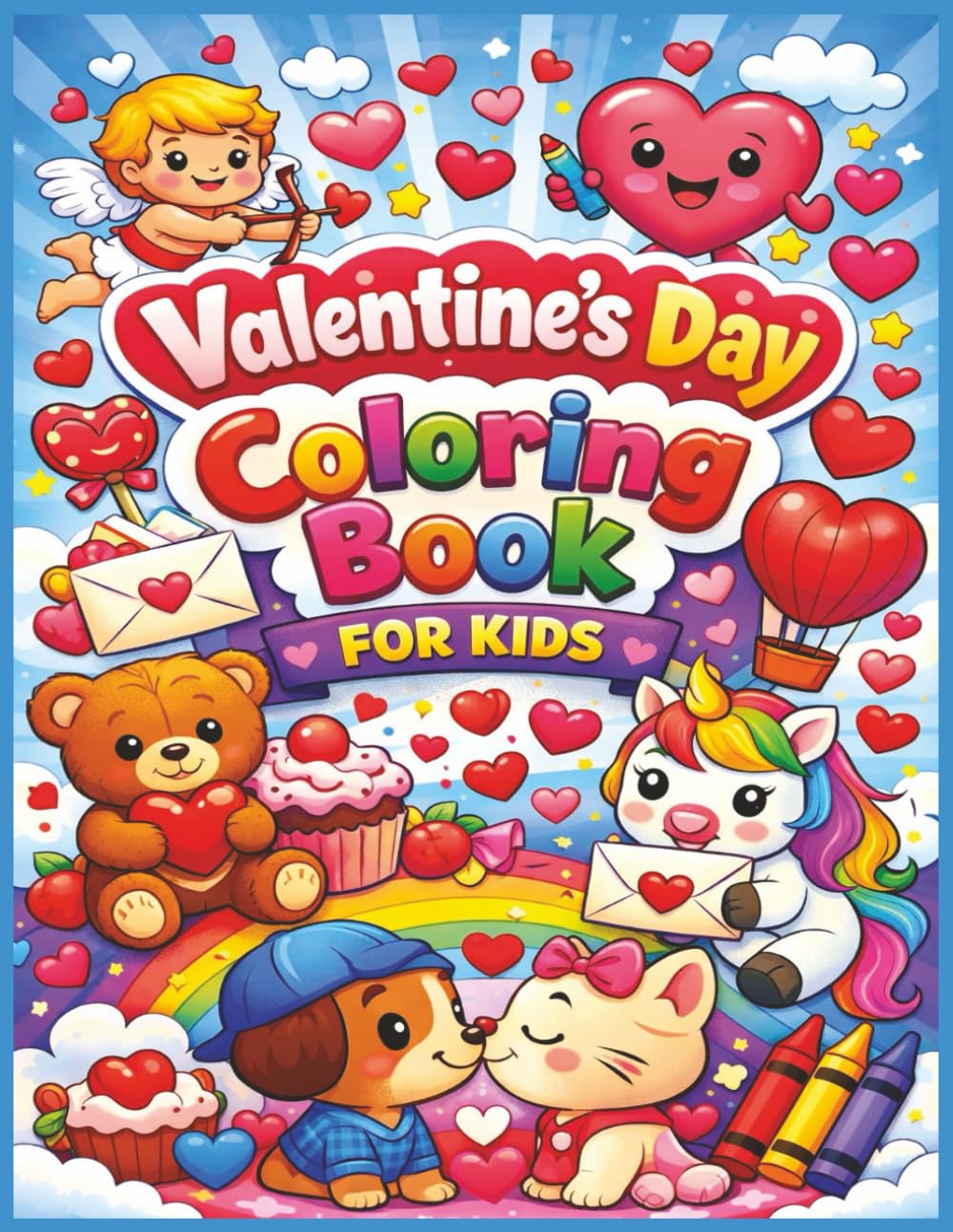 Valentine's Day Coloring Book for Kids: 50 Adorable Valentine Coloring Pages – A Fun Holiday Coloring Book for Kids