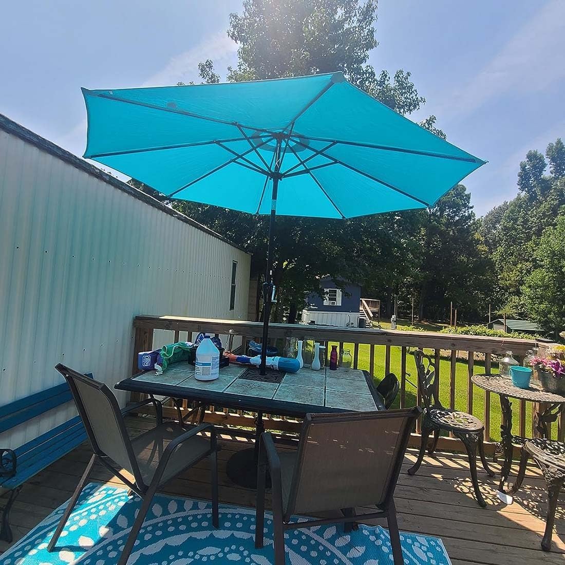 Garden Parasol Replacement Canopy Cover 10FT/300cm Patio Replacement Umbrella Canopy for 6 Ribs/8 Ribs Sunumbrella Without Umbrella Stand 12 Colors(Color:Dark Blue,Size:3.0m/10FT-8Ribs)