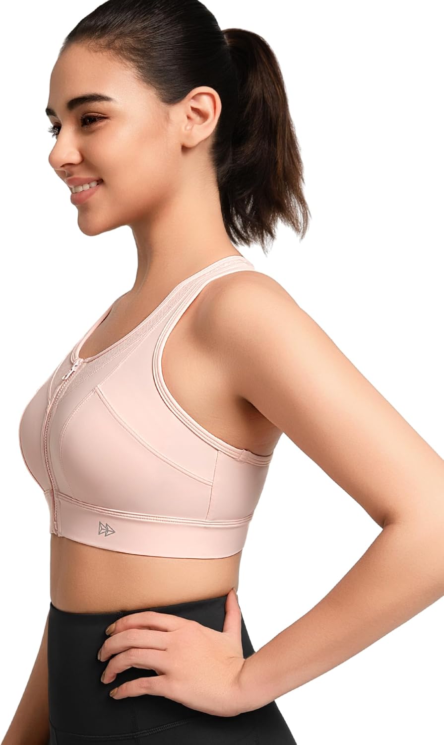 Yvette High Impact Sports Bras for Women Front Zip Supportive Running Bras for Large Bust Plus Size - Image 3