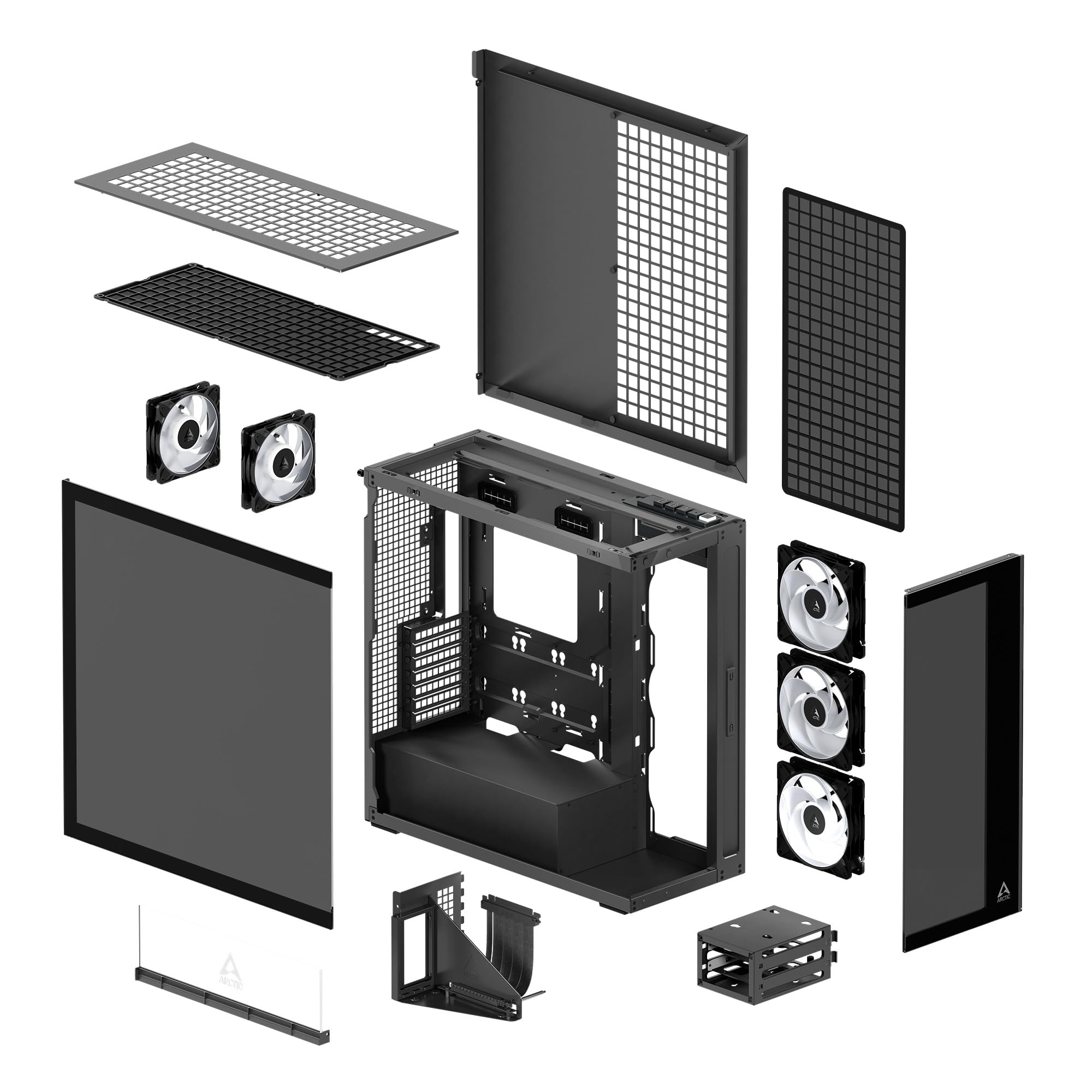 ARCTIC Xtender VG (Black) con Supporto Verticale per GPU - Case per PC