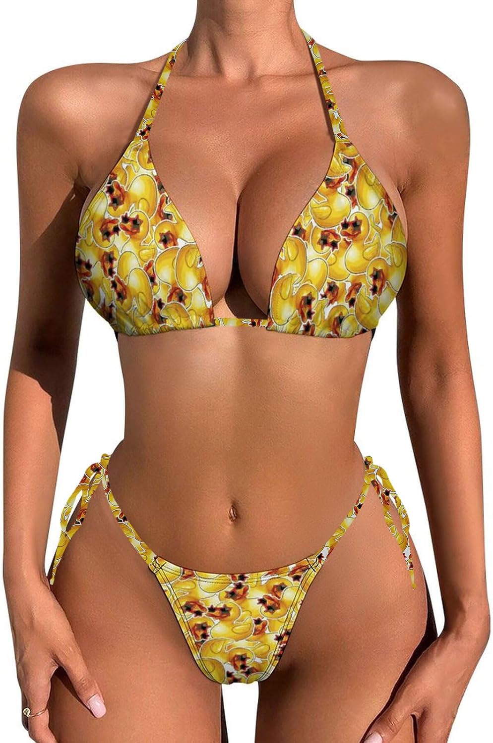 Bikini Set for Women Two Piece Swimsuits V Neck Halter String Triangle Bathing Suits
