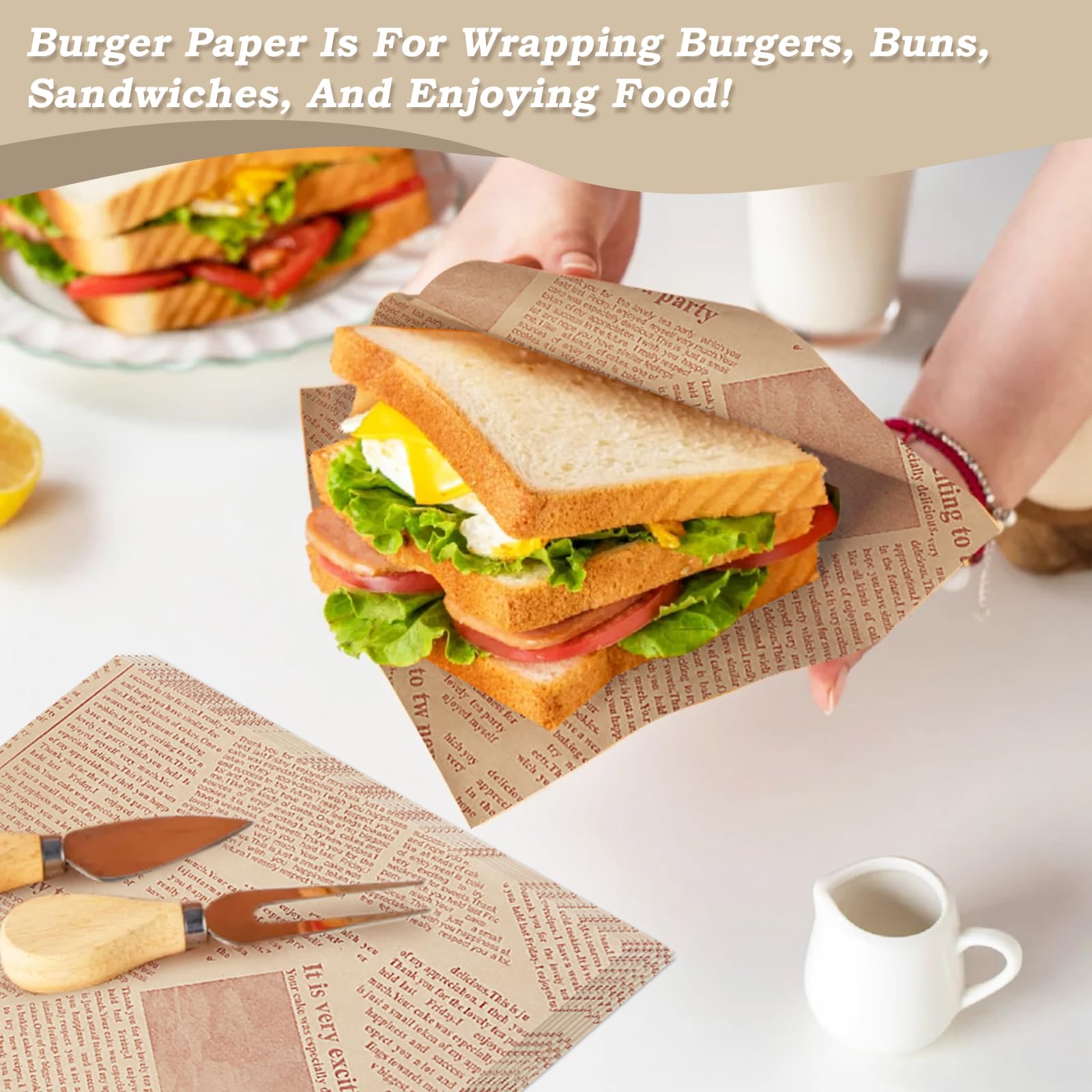 200 Fogli Carta Oleata Per Alimenti 30x20cm - Per Panini, Hamburger E Patatine - Foto 11