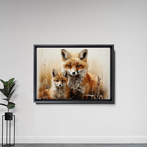 Miniatura 5 de Fox Mother Cub Print, In The Style Of Stencil,Based, Kids Wall Art, Kids Wall Art Display, Mom And Baby Animal Art Print, Wall Art, Wall Decor