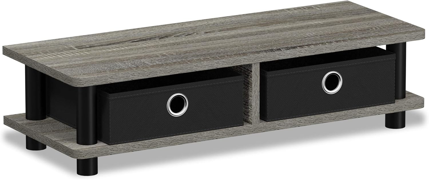 FURINNO Turn-N-Tube Monitor Stand, French Oak Grey/Black