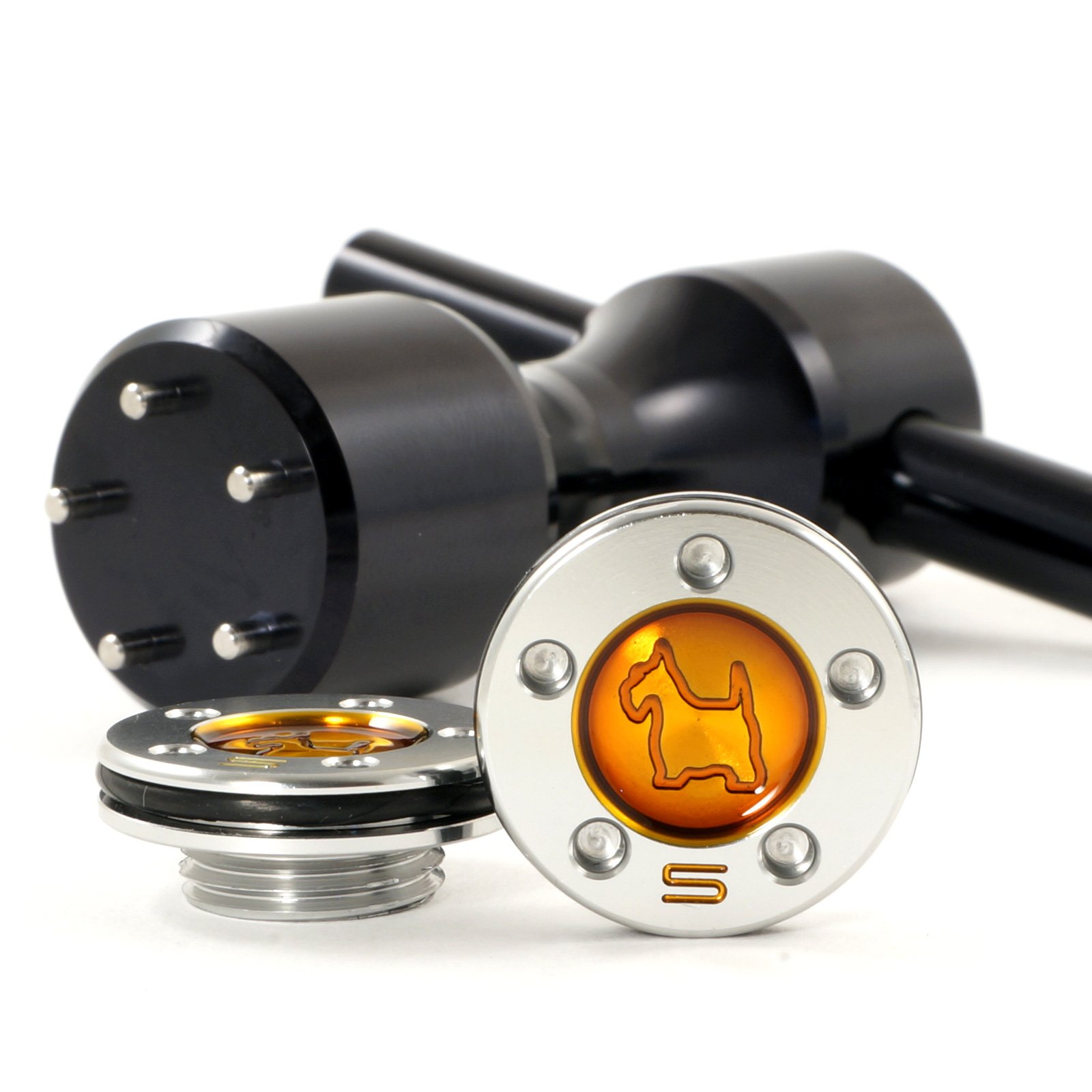 19th Hole Custom Shop 2 of 5g Gold Weights Wrench for Scotty Cameron Fastback, Squareback and Roundback Putters, Scottie Dog (Black)