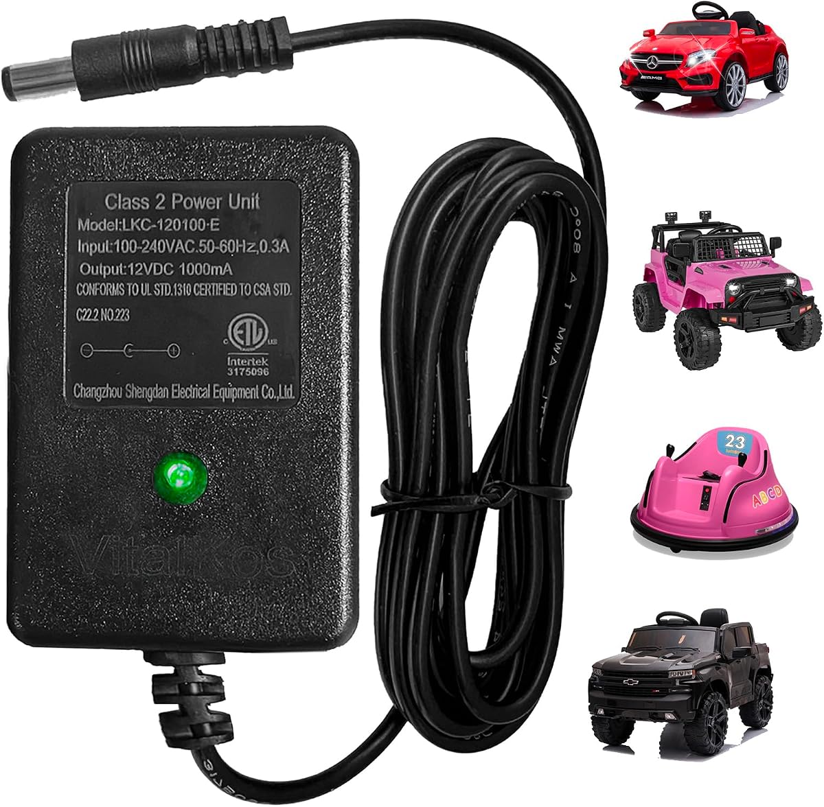 12V Battery Charger for Kids Ride on Toys,VI Upgrade Charger for FanttikRide 12V,Best Choice Products Wrangler SUV Kid Trax Dynacraft Toy Car Universal Battery Power Supplies