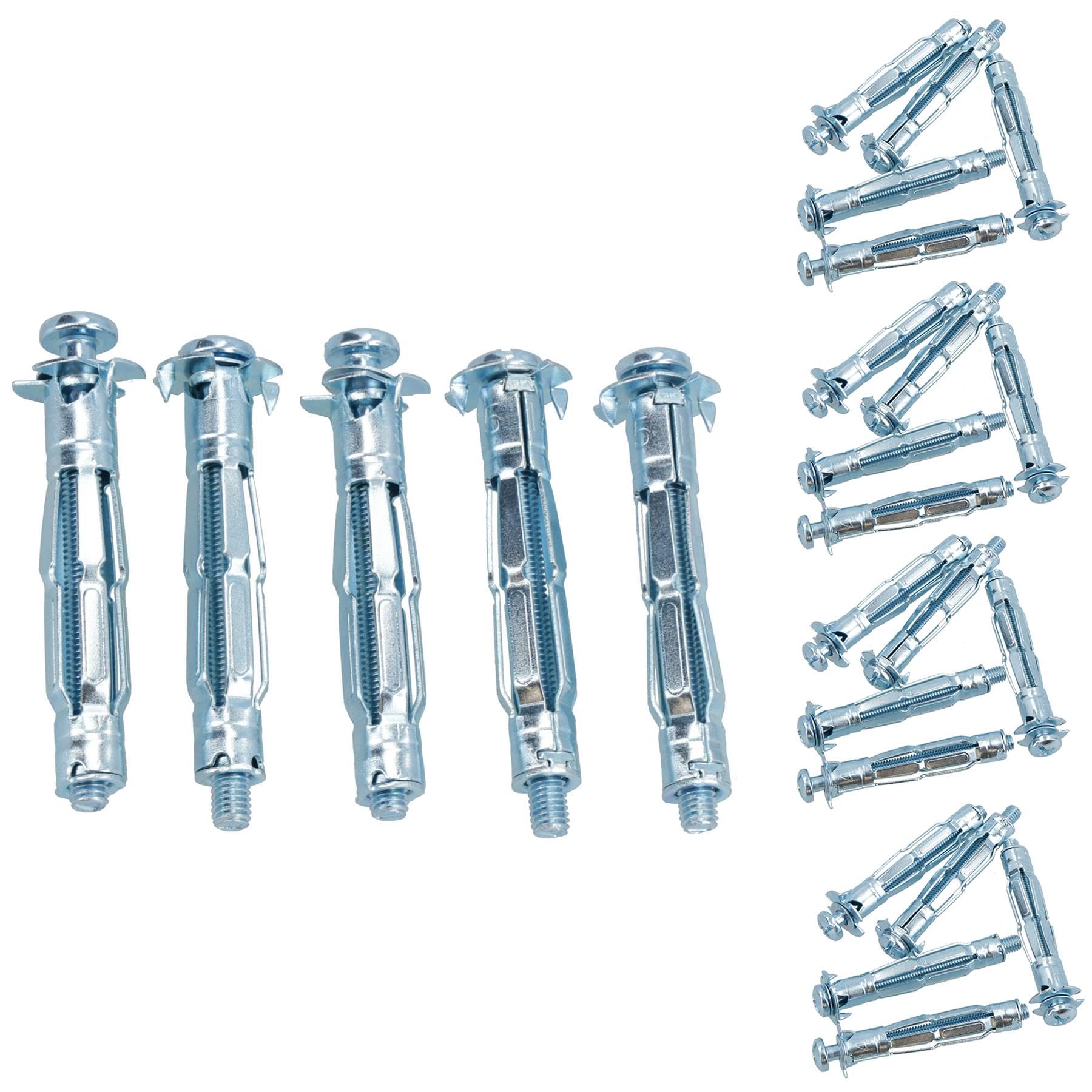 Ancrages muraux creux en métal robuste 52 mm avec vis pour fixation solide - Lot de 30