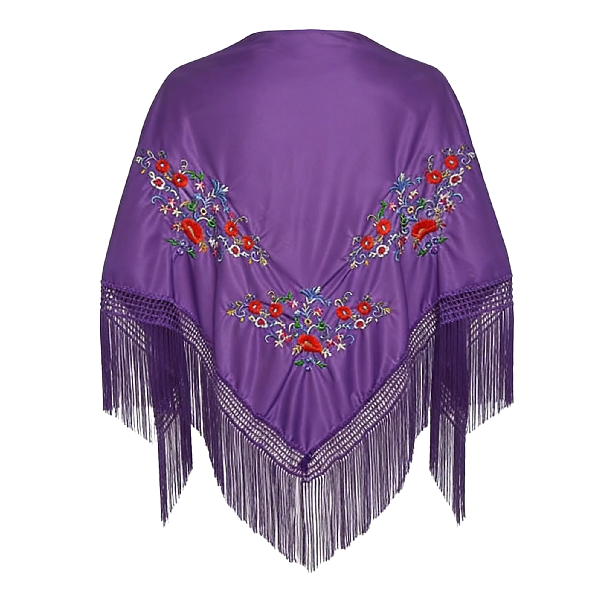 Wildarms Mantón de Sevillana Bordado con Flecos para Flamenco Feria Disfraz Baile Tradicional Mujer — view 12
