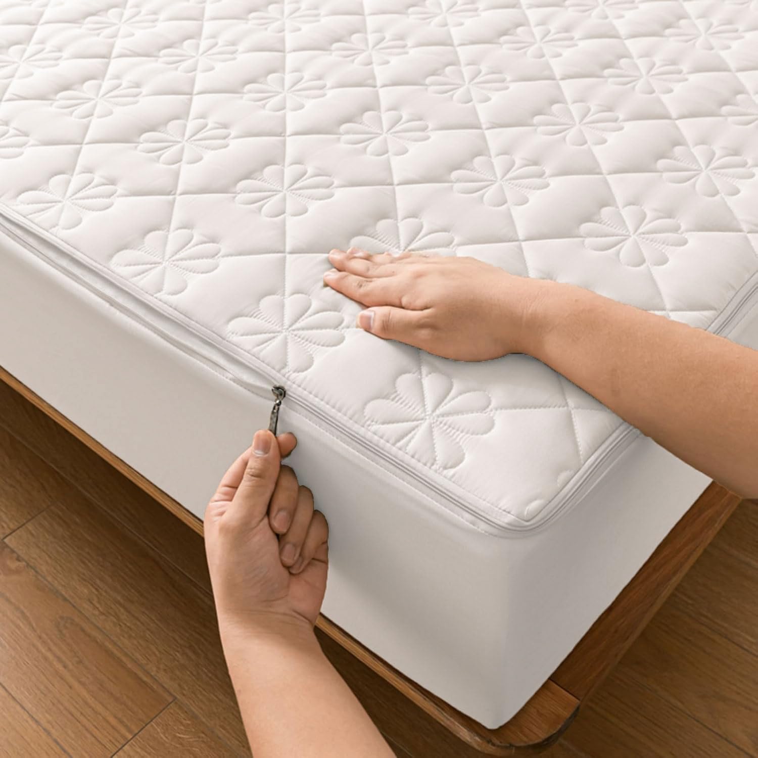 DSSHENGDS Zipped Mattress Protector ，Waterproof dust-proof Mattress Cover，Soft Washable Breathable Full Encasement Cover，Customizable Premium Protector