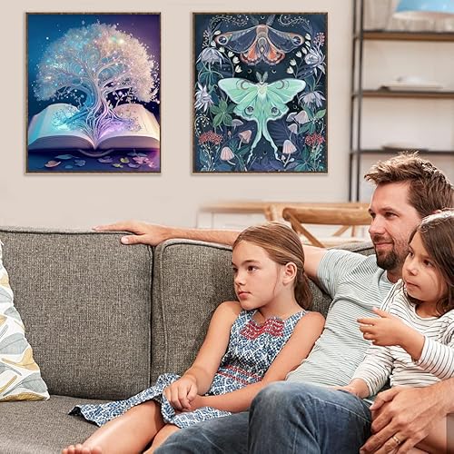 Miniatura 46 de Kit de punto de cruz estampado de árbol de la vida, kits de bordado para adultos principiantes, patrones de 11 CT dimensiones, kits de punto