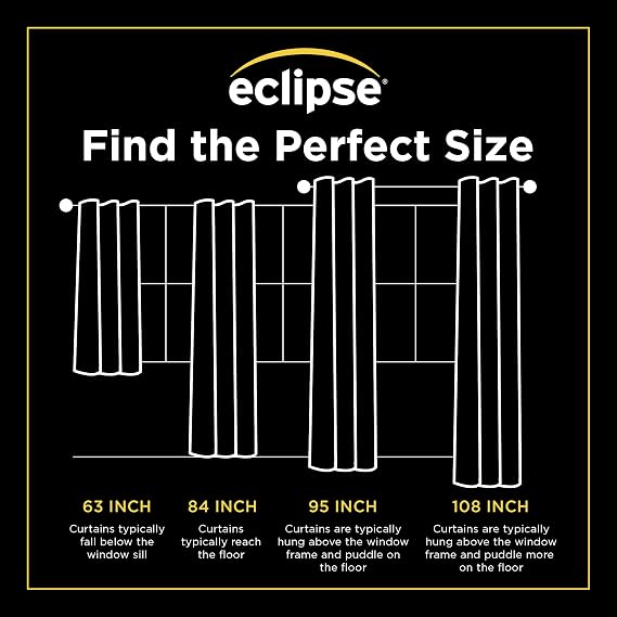 Eclipse Duke Linen Absolute Zero Blackout Curtain, 50x95, Charcoal