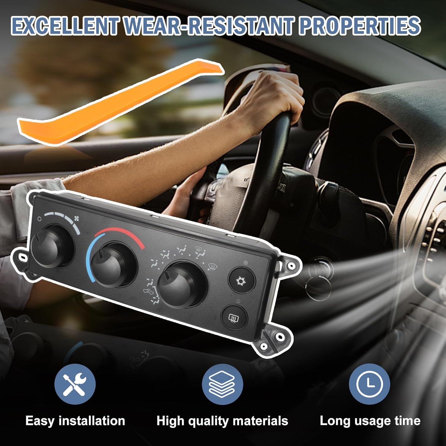 P55056569AC Front A/C Heater Climate Control Module Fits for 2006-2008 Ram 1500 2500 3500, 2008-2011 Dakota Replace P55056569AD, 55057079AB, 55056569AE